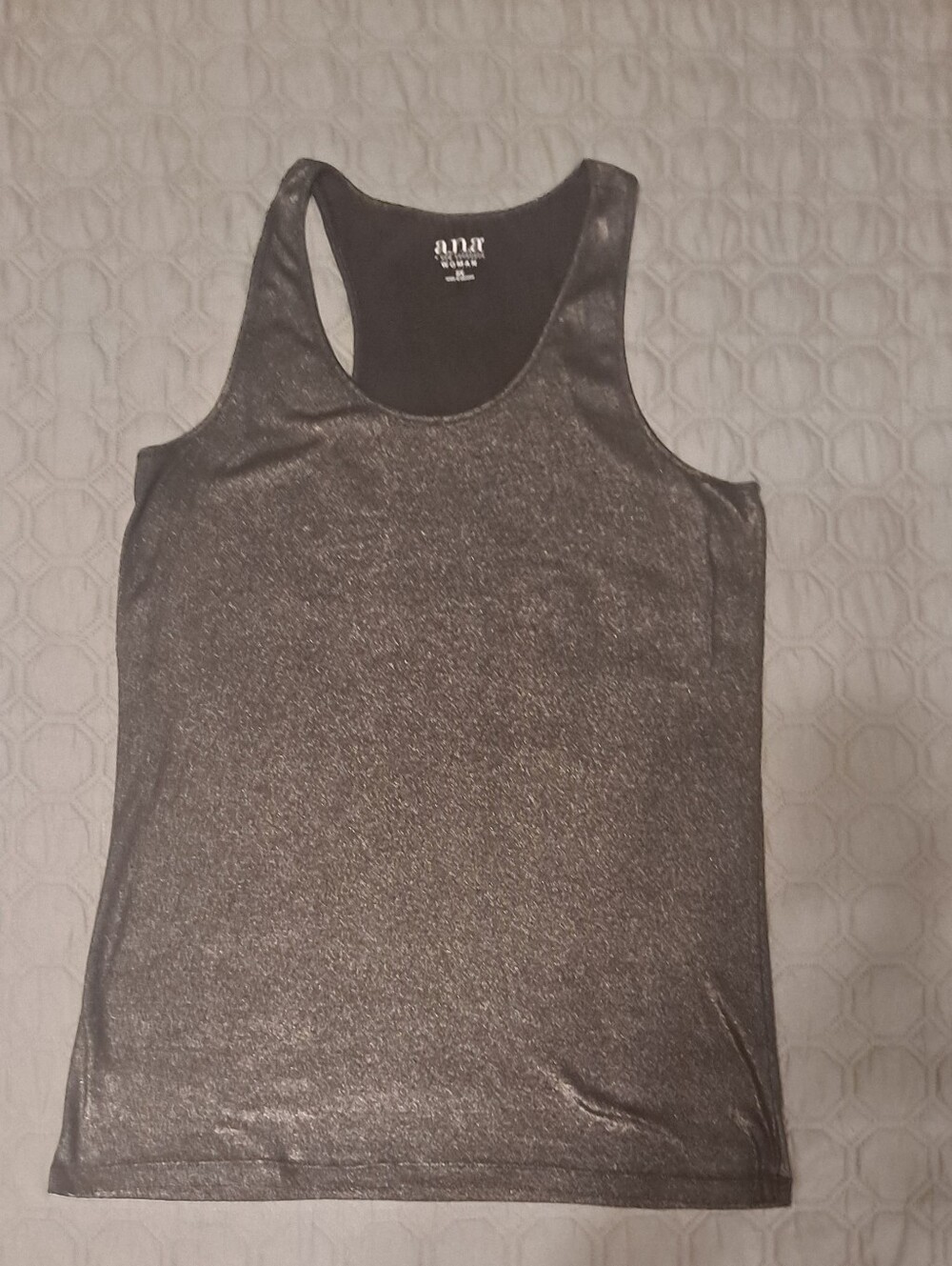 a.n.a Metallic Charcoal Shimmer Racerback Tank Size 2X